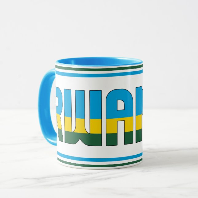 Rwanda National Flag Patriotic Coffee Mug (Front Left)
