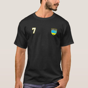 Rwanda Number 7 Soccer Flag Football Seven Rwandan T-Shirt