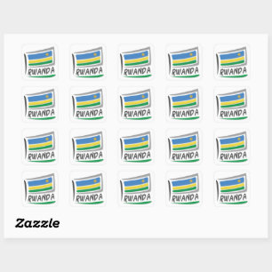 Rwanda Pride X Flag Square Sticker