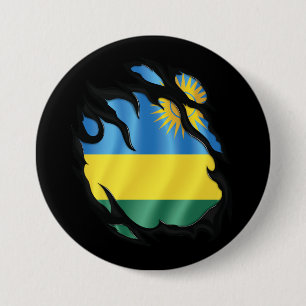 Rwanda Ripped Flag 7.5 Cm Round Badge