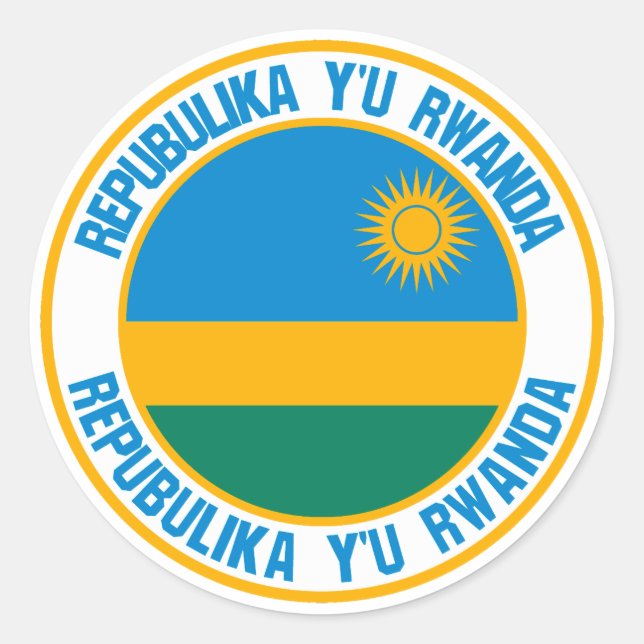 Rwanda Round Emblem Classic Round Sticker (Front)