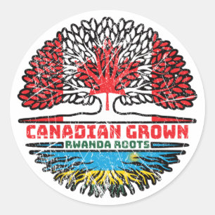 Rwanda Rwandan Canadian Canada Tree Roots Flag Classic Round Sticker