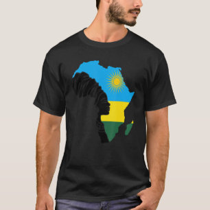 Rwanda Rwandan Flag Africa Map Ethnic Heritage Bla T-Shirt