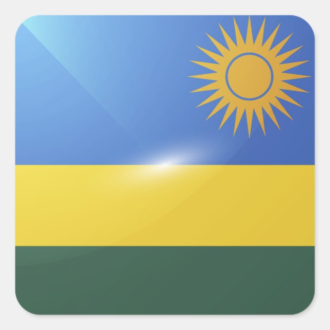 Rwanda square glossy flag sticker (Front)