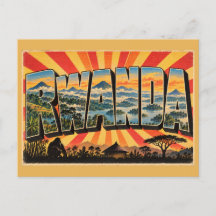 Rwanda Volcanoes Hills Rainforest Lake Vintage 