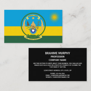 Rwandan Flag & Seal, Flag of Rwanda Business Card