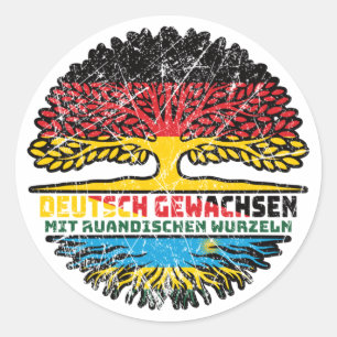 Rwandan German Germany Baum Wurzel Classic Round Sticker