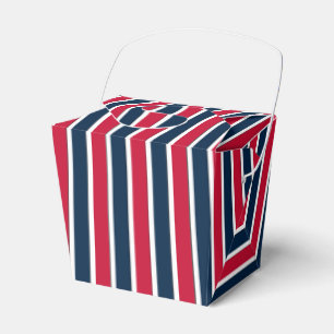 RWB,Baseball Coord Stripes 1-FAVOR BOX, take out Favour Box