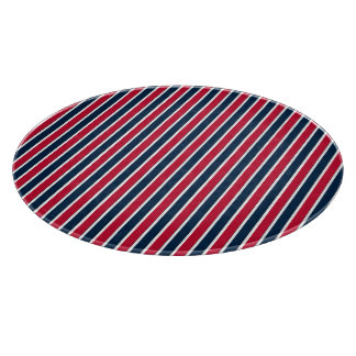 RWB Baseball Coord Stripes 1-ROUND CUTTING BOARD
