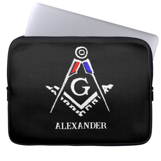 (RWB) Masonic Minds Laptop Sleeve (Front)