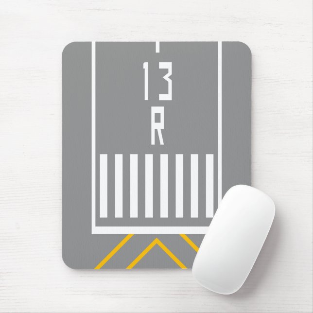 RWY Threshold 13R Mouse Pad (With Mouse)
