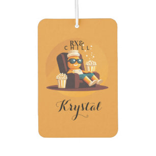 Rx & Chill Funny Pharmacy Tech Names Car Air Freshener
