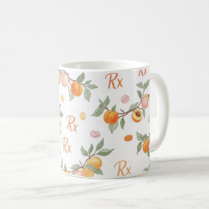 Rx Prescription Peach Pill Pattern Pharmacy Coffee Mug