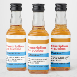 RX SUCCESS Nurse Doctor Medical Graduation Favour  Liquor Bottle Label