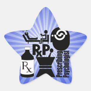 RxP LOGO Prescribing Psychologist. Star Sticker