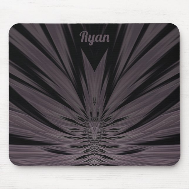 RYAN ~ Black and Gray Fractal Pattern ~ Mouse Pad (Front)