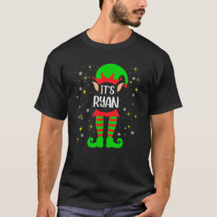 Ryan Elf Personalized First Given Name Christmas T-Shirt