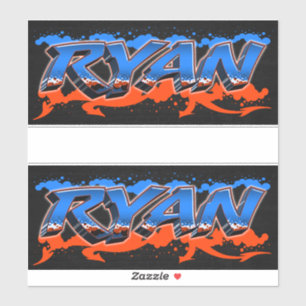 Ryan First Name Graffiti Sticker