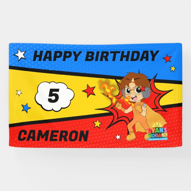 Ryan's World Birthday Banner (Horizontal)