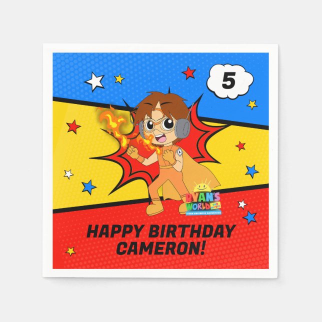 Ryan's World Birthday Napkin (Front)
