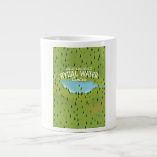 Rydal Water Cumbria Map poster Large Coffee Mug