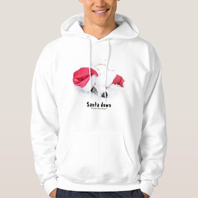 Ryder The Whippet/Santa Down Hoodie (Front)