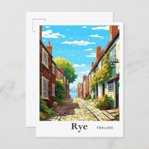 Rye England Art Vintage Travel Illustration Postcard