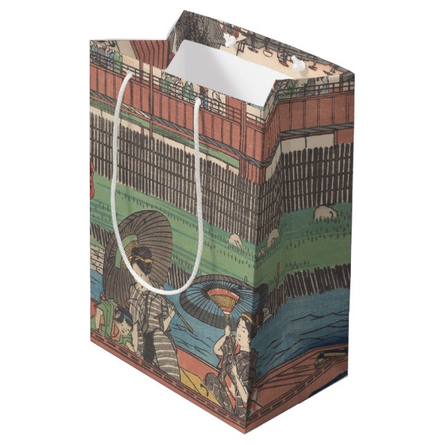 Ryogoku Ukiyoe Medium Gift Bag (Back Angled)