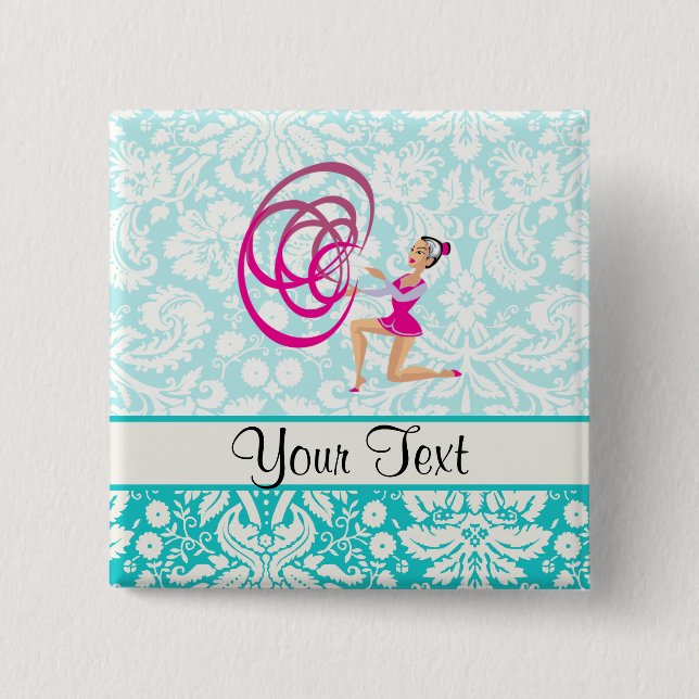 Rythmic Gymnastics Ribbon 15 Cm Square Badge (Front)