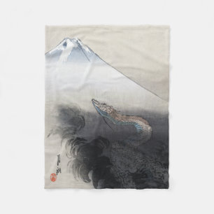 Ryu Shoten: Ascending Dragon over Fuji, Japan Fleece Blanket