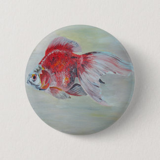 Ryukin Goldfish Acrylic Painting 6 Cm Round Badge