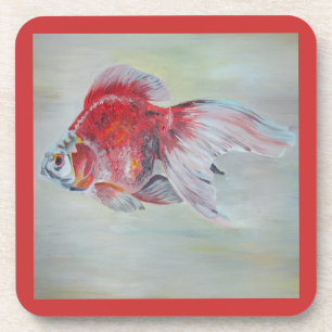 Ryukin Goldfish Acrylic Painting Coaster