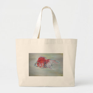 Ryukin Goldfish Acrylic Painting Large Tote Bag