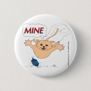 s11 Cat Pouncing on Hanukkah Dradle 6 Cm Round Badge