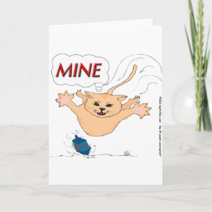 s11 Cat Pouncing on Hanukkah Dradle Holiday Card