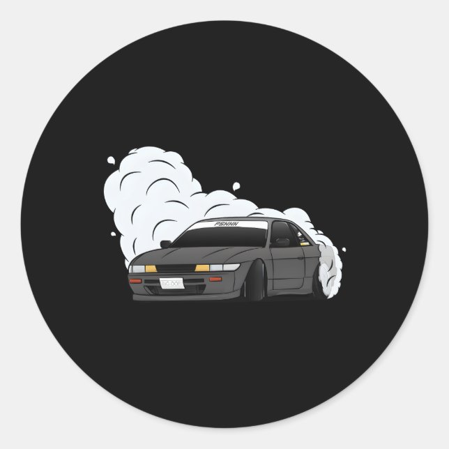 S13 Silvia Coupe 240Sx Drift Classic Round Sticker (Front)