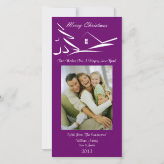 S3 Simple Beauty-Plumb Xmas Photo Card