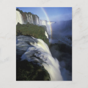 S.A., Brazil, Iguassu Falls Falls with rainbow Postcard
