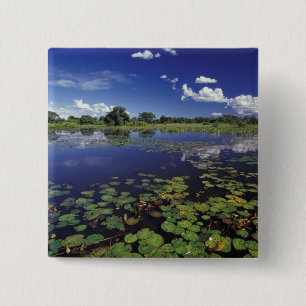 S.A., Brazil, Waterways in Pantanal 15 Cm Square Badge