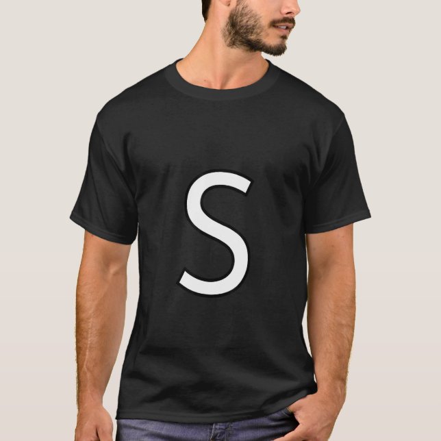 S Alphabet letter capital uppercase word number ma T-Shirt (Front)