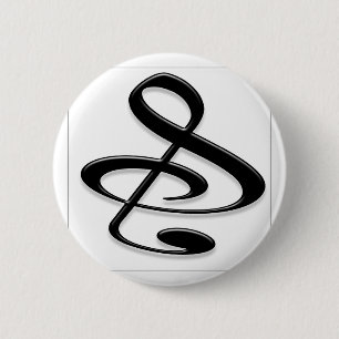 "S", "&", And/Or Treble Clef Musical Note 6 Cm Round Badge