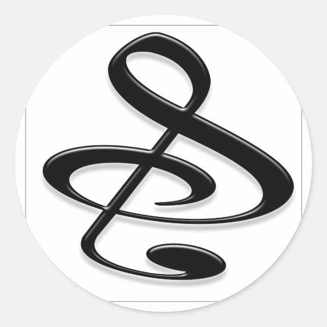 "S", "&", And/Or Treble Clef Musical Note Classic Round Sticker (Front)