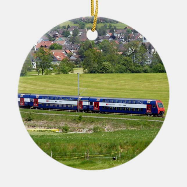 S-Bahn-7z5 train in the country in Europe Ornament (Front)