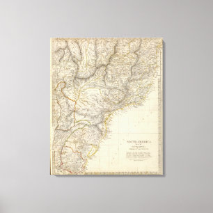 S Brazil, Paraguay, Uruguay Canvas Print