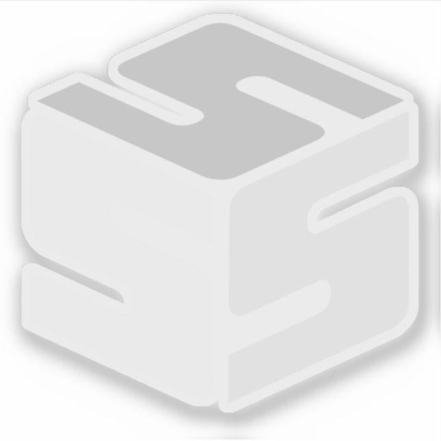 S-Cubed White Logo Sticker (3" x 3") (Front)
