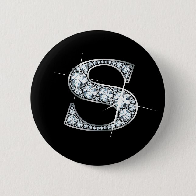 "S" Diamond Bling Button (Front)