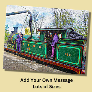 S E & Chatham Railway Steam Train - Add Name Text  Jigsaw Puzzle