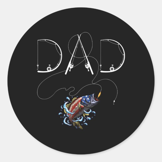 S Fisher Dad Fishing Enthusiast Fish Daddy Fathe Classic Round Sticker (Front)