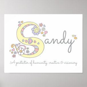 S for Sandy monogram letter art name meaning Poster