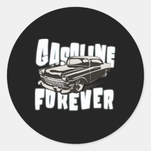 S Gasoline Forever Gas Cars Muscle Car Classic Round Sticker